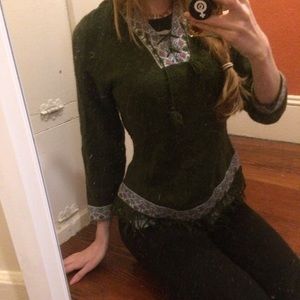 Peruvian Fringed Woven Sweater